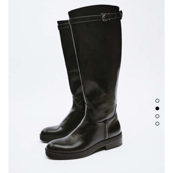 Zara women’s black long riding boots - Picture 5 of 9